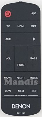 Comando &agrave; dist&acirc;ncia original DENON RC-1245 (919307102600S)