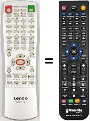 Comandos à distância equivalente MDV14