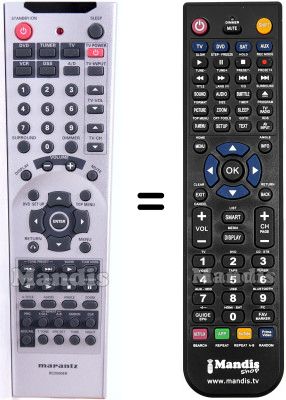 Comandos à distância equivalente RC2500ER