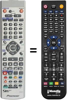 Comandos à distância equivalente Pioneer AXD7417