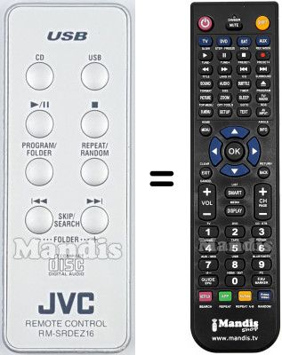 Comandos à distância equivalente JVC RM-SRDEZ16