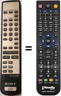 Comandos à distância equivalente Sony RM-DX3000