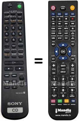 Comandos à distância equivalente Sony RM-DX455