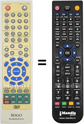 Comandos &agrave; dist&acirc;ncia equivalente SS-2245CD-DVD