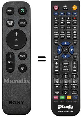 Comandos à distância equivalente Sony HVS50024