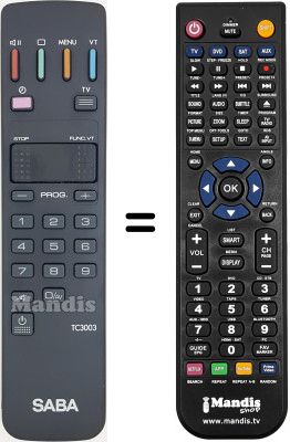 Comandos à distância equivalente Saba T 7048