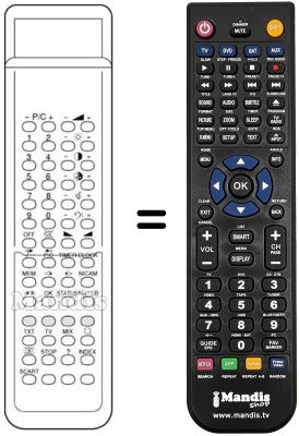 Comandos à distância equivalente Audiosonic KT 8875