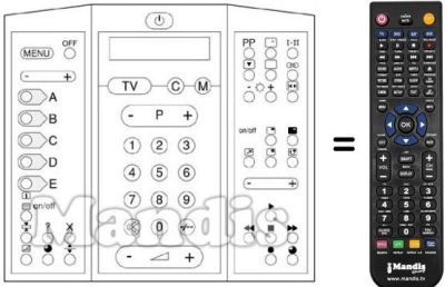 Comandos à distância equivalente PYE 36 FL 1890 / 93R Comandos à distância equivalente PYE 36 FL 1890 / 93R