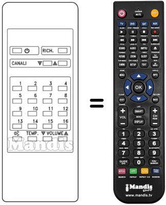 Comandos à distância equivalente Audiosonic KBB 1574