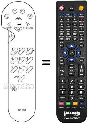 Comandos à distância equivalente Arc En Ciel 70 DK 30 Comandos à distância equivalente Arc En Ciel 70 DK 30