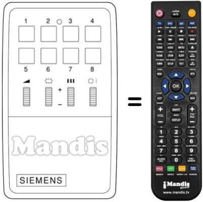 Comandos à distância equivalente 742573