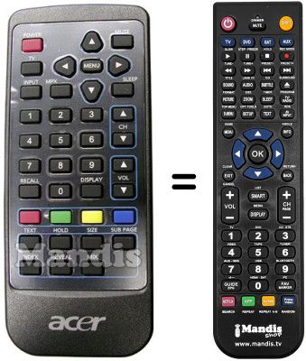 Comandos à distância equivalente Acer BOX F19