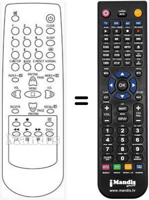 Comandos à distância equivalente Daewoo DVT 14H3UD Comandos à distância equivalente Daewoo DVT 14H3UD