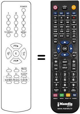 Comandos à distância equivalente Daewoo DTC 2072 Comandos à distância equivalente Daewoo DTC 2072