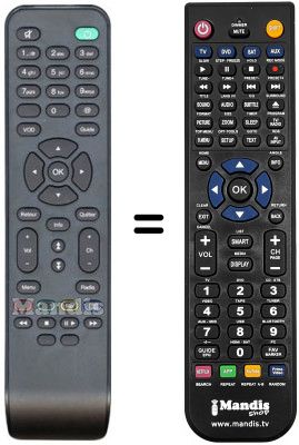Comandos &agrave; dist&acirc;ncia equivalente NUMERICABLE DC 152 (THOMSON)