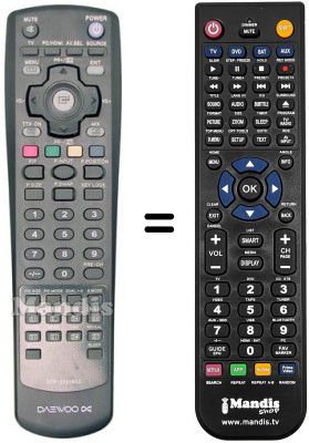 Comandos à distância equivalente Daewoo DDR 2020 B02