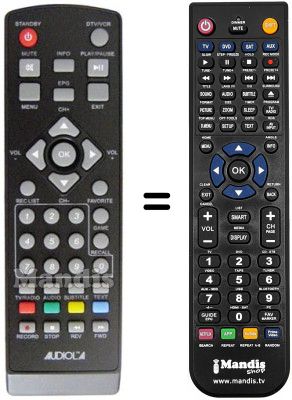 Comandos à distância equivalente AUDIOLA DEC 641