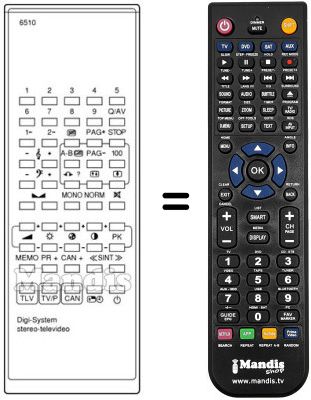 Comandos &agrave; dist&acirc;ncia equivalente DIGISYSTEM