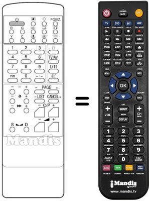 Comandos à distância equivalente Daewoo DMQ 2997 Comandos à distância equivalente Daewoo DMQ 2997