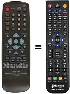 Comandos &agrave; dist&acirc;ncia equivalente DV-RM 500