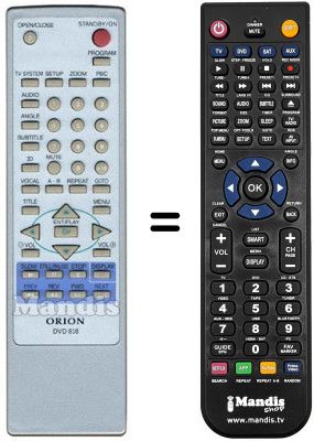 Comandos &agrave; dist&acirc;ncia equivalente DVD 818