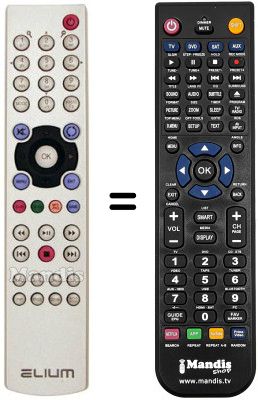 Comandos &agrave; dist&acirc;ncia equivalente ELIUM ELIPSUS DVR 3228 T