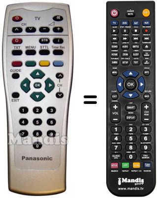 Comandos à distância equivalente Panasonic TU-CT41