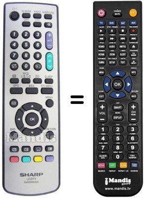Comandos à distância equivalente Sharp LC 42 WD1S