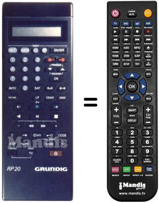 Comandos &agrave; dist&acirc;ncia equivalente Grundig GV-211