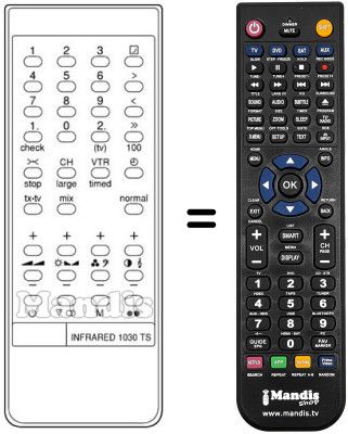 Comandos &agrave; dist&acirc;ncia equivalente INFRARED 1030TS