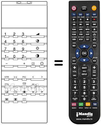 Comandos à distância equivalente INFRARED 30 M