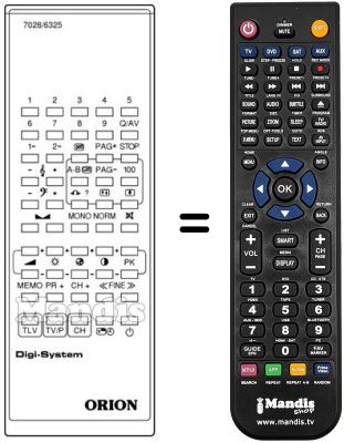 Comandos &agrave; dist&acirc;ncia equivalente Orion 7028