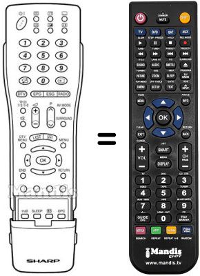 Comandos &agrave; dist&acirc;ncia equivalente Sharp LC 37 P70E