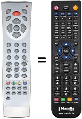 Comandos à distância equivalente Daewoo LCD 32 NET Comandos à distância equivalente Daewoo LCD 32 NET