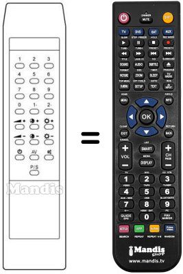 Comandos à distância equivalente Daewoo DCS 1434 Comandos à distância equivalente Daewoo DCS 1434