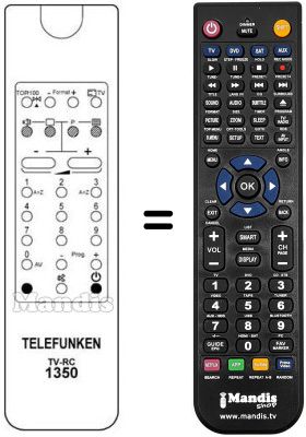 Comandos à distância equivalente Telefunken CINEVISION 10