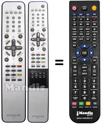 Comandos à distância equivalente Daewoo DT 42A1 Comandos à distância equivalente Daewoo DT 42A1