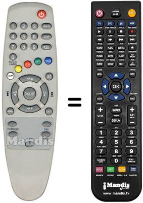 Comandos à distância equivalente Zodiac DZR 1300 DTT