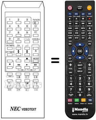 Comandos à distância equivalente RC-1008 E VIDEOTEXT Comandos à distância equivalente RC-1008 E VIDEOTEXT