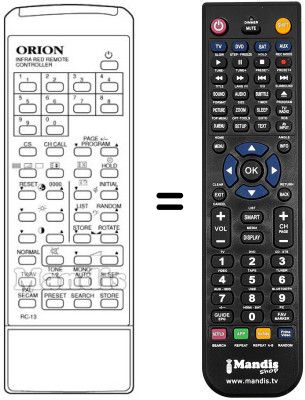 Comandos &agrave; dist&acirc;ncia equivalente RC-13