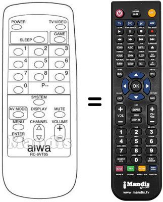 Comandos à distância equivalente RC-6VT05