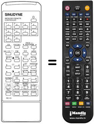 Comandos à distância equivalente RC 13
