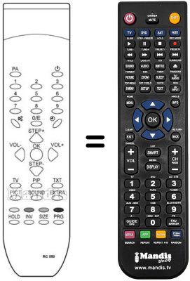 Comandos &agrave; dist&acirc;ncia equivalente QUELLE RC 554