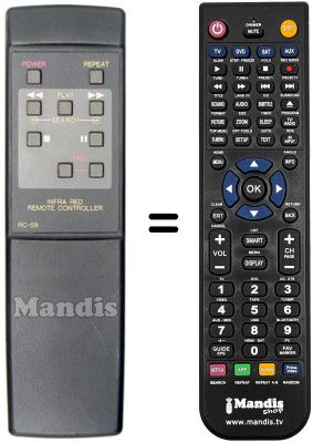 Comandos à distância equivalente RC 58