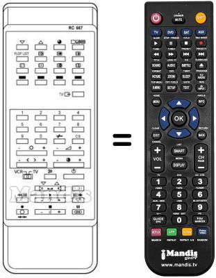 Comandos &agrave; dist&acirc;ncia equivalente Sanyo CEP 2557