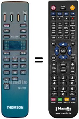 Comandos à distância equivalente RCT 3016 Comandos à distância equivalente RCT 3016