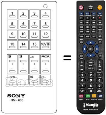 Comandos à distância equivalente Sony KV-2204 ET