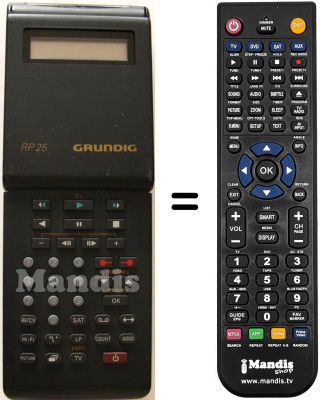 Comandos &agrave; dist&acirc;ncia equivalente Grundig GV-2392 VPT
