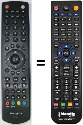 Comandos &agrave; dist&acirc;ncia equivalente Sharp RC 1910
