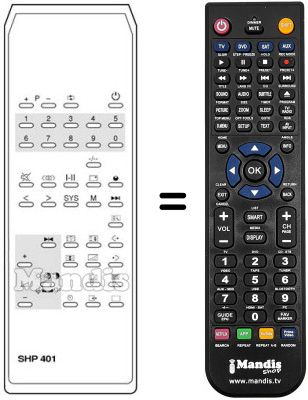 Comandos à distância equivalente SHP 401